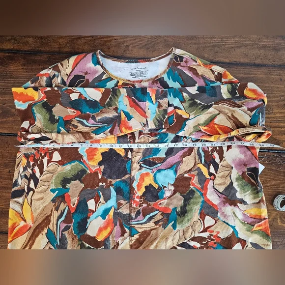 Women's 2X Vibrant Colorful Floral Long Sleeve Top By Westbound NWT - Picture 5 of 6